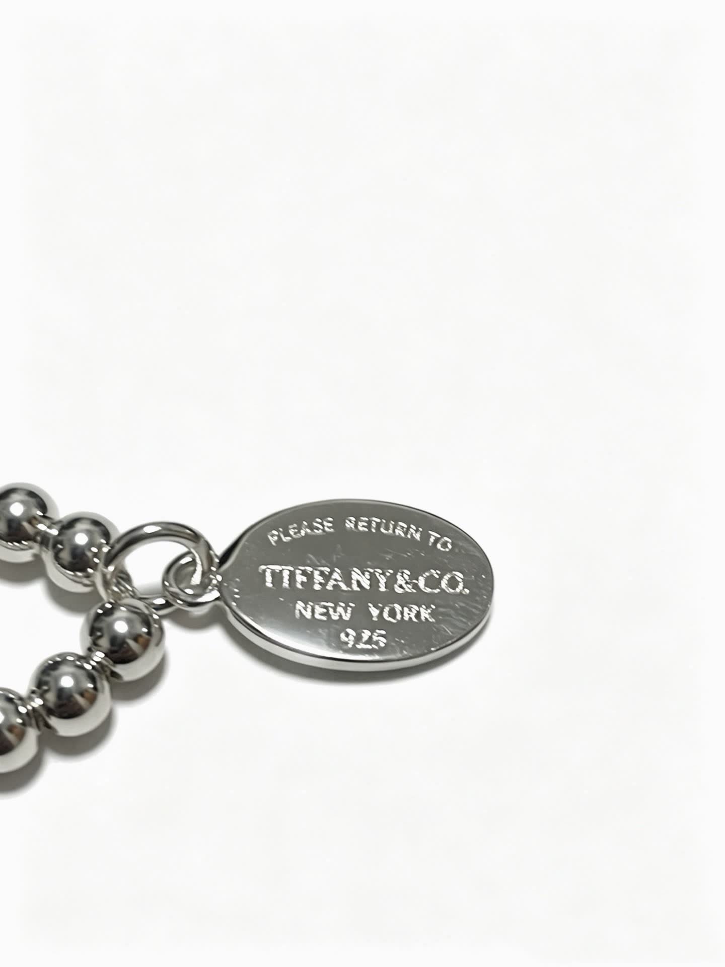 Tiffany & Co. Sterling Silver Bead Bracelet with Tag
